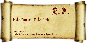 Römer Márk névjegykártya