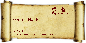 Römer Márk névjegykártya